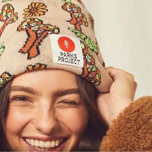Parks Project “Good Vibes Shroom” Beanie. Adult size, from Free People